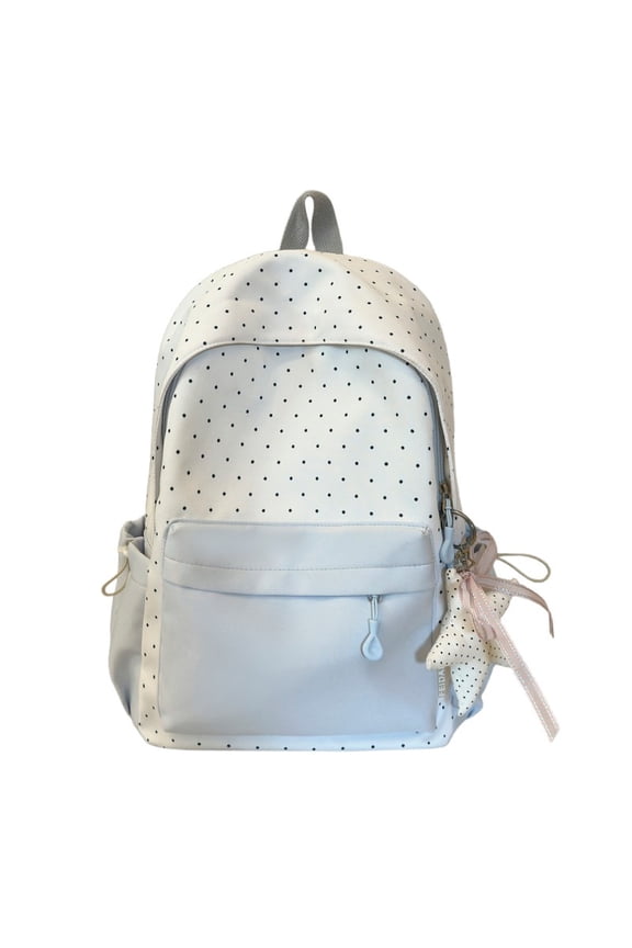 Polka Dots School Backpack, Color Blocking Backpack, Lightweight Breathable Bookbag for Travel Work, Yellow