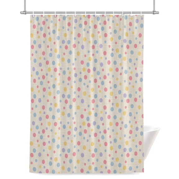 Polka Dots Shower Curtains for Bathroom, Blue Pink Yellow Point Linen Background Modern Art Waterproof Fabric Shower Curtain for Bathroom Bathtub Decoration, Machine Washable 36"x72"