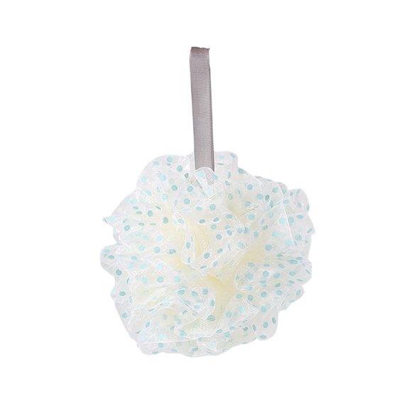 Polka Dots Soft Bath Cleaning Product - Polyester Material, Excellent Fluffiness, Abundant Foam Production, Hangable Design for Easy Drying
