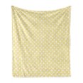 thumbnail image 1 of Polka Dots Soft Flannel Fleece Blanket, Nostalgic Pastel Polka Dots in Never Ending Path Vintage Old-Fashion Artwork, Cozy Plush for Indoor and Outdoor Use, 50" x 60", Yellow White, by Ambesonne, 1 of 6