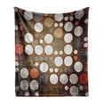thumbnail image 1 of Polka Dots Soft Flannel Fleece Throw Blanket, Retro Random Colorful Polka Dots Shapes with Grunge Murk Elements Boho Print, Cozy Plush for Indoor and Outdoor Use, 50" x 60", Multicolor, by Ambesonne, 1 of 5