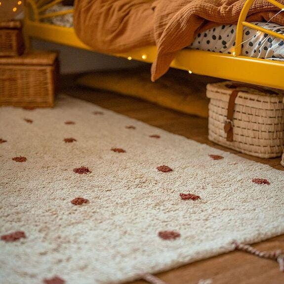 Polka Dots Soft Kids Room Rug | Washable Soft Rug | Nursery Rug | Non-slip Kids Rug | Soft & Cozy Kids Area Rug For Playroom or Bedroom