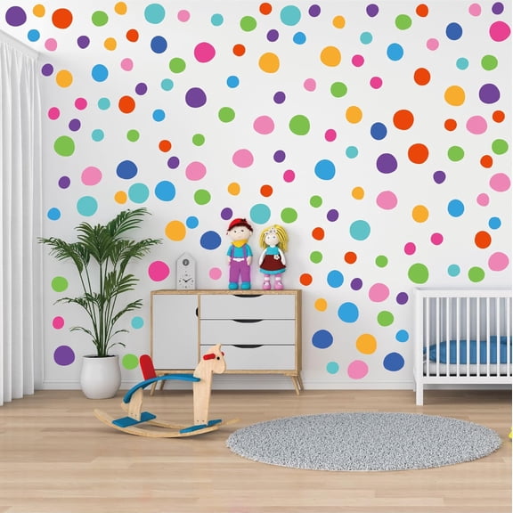 Polka Dots Sticker Circle Wall Decal for Bedroom,Living Room, Classroom,Playroom Decor Removable Vinyl Stickers Dots Wall Decals