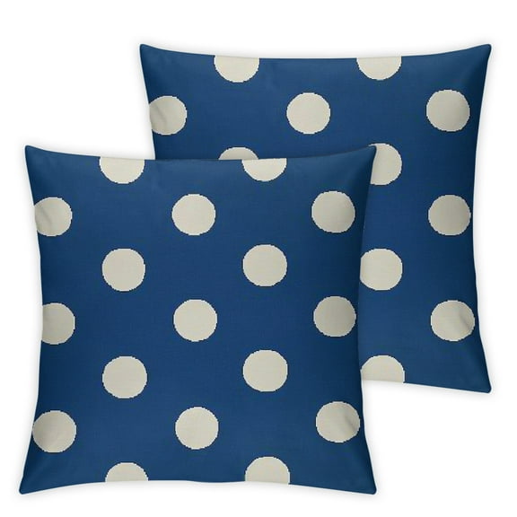 Polka Dots Throw Pillow Cover Fashion White Spots on Vivid Navy Blue Background Pillow Covers Square Soft Couch Cushion Case for Bedroom Sofa Living Room Home Decor