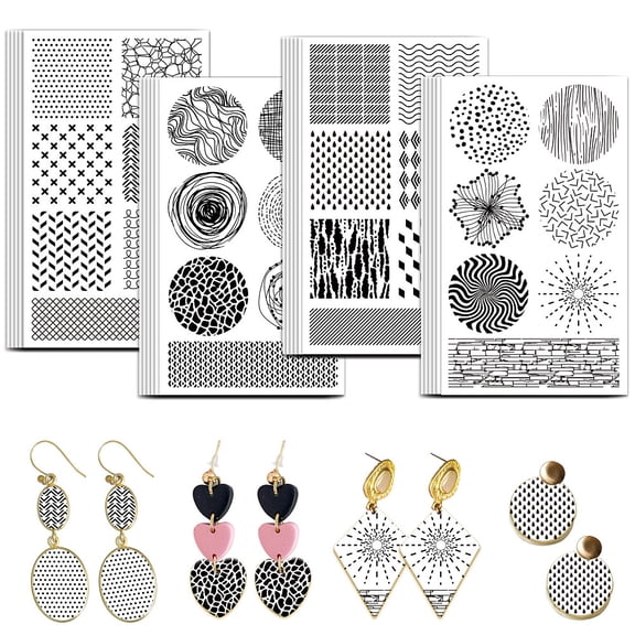 Polka Dots Transfer Paper 4 Design 24Pcs Hand-Painted Pattern Transfers Paper