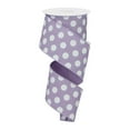 thumbnail image 1 of Polka Dots Wired Edge Ribbon - 10 Yards (2.5 Inch, Lavender), 1 of 1
