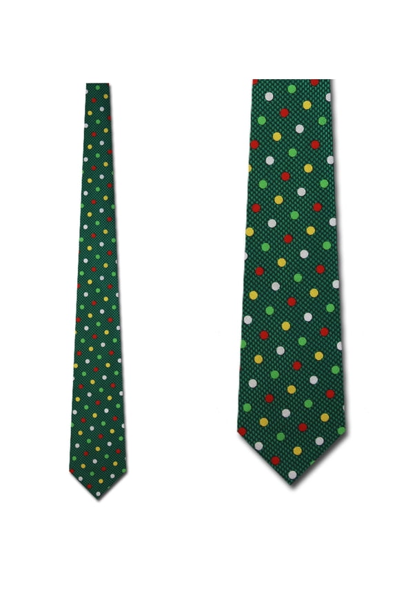 Polka Dots on Green Necktie Mens Tie