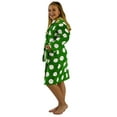 thumbnail image 1 of Polka Dotted Girls Robes Cotton Bathrobes, Apple Green, Medium, 1 of 1