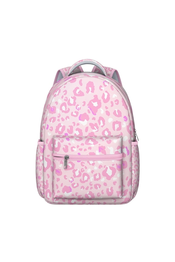 Polka Leopard Backpack Cheetah Print, Cute Animal Pattern Classic Fashion School Bag for Students