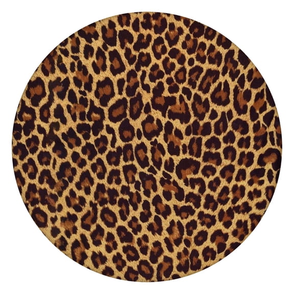 Polka Leopard Print Round Tablecloth - Elastic Edge Design, 100% Waterproof for Picnic, Camping, Restaurants