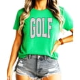thumbnail image 1 of Polka dot Golf Graphic T-Shirt for Girls and Women - Cute Golf Lover Outfit Vintage Green shirt Adult 2XL, 1 of 7
