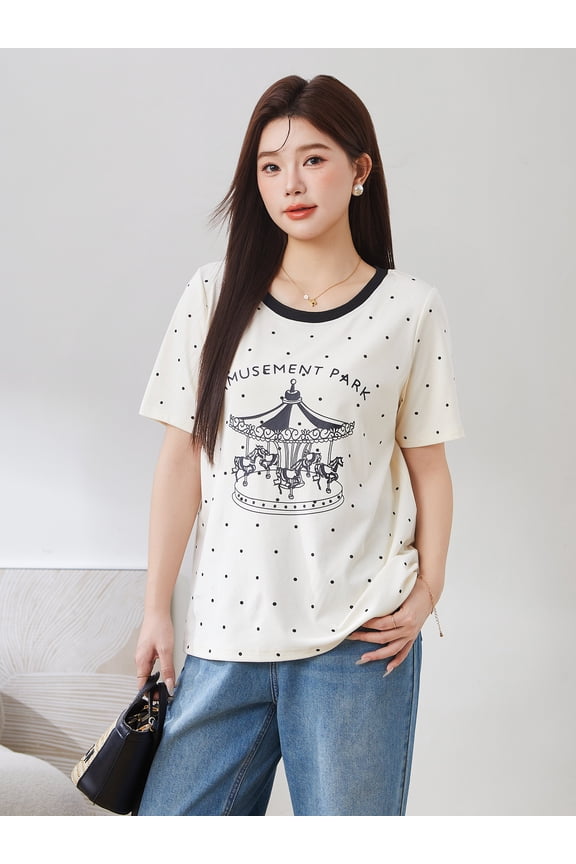 Polka dot carousel print top