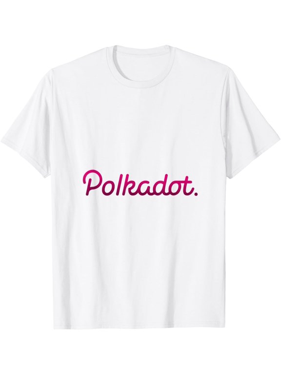 Polkadot Cryptocurrency DOT Image Logo T-Shirt men and women can wear, black, white, gifts