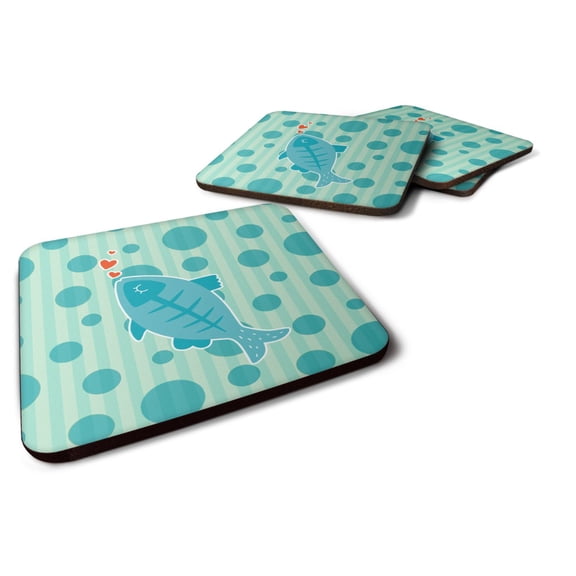 Polkadot Fish Foam Coaster Set of 4