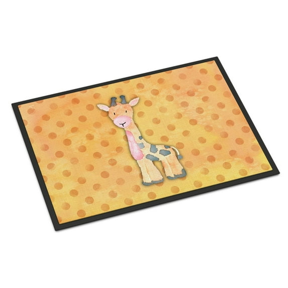 Polkadot Griaffe Watercolor Doormat 18x27