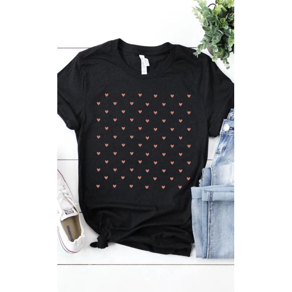 Polkadot Heart Graphic Tee T-Shirt PLUS