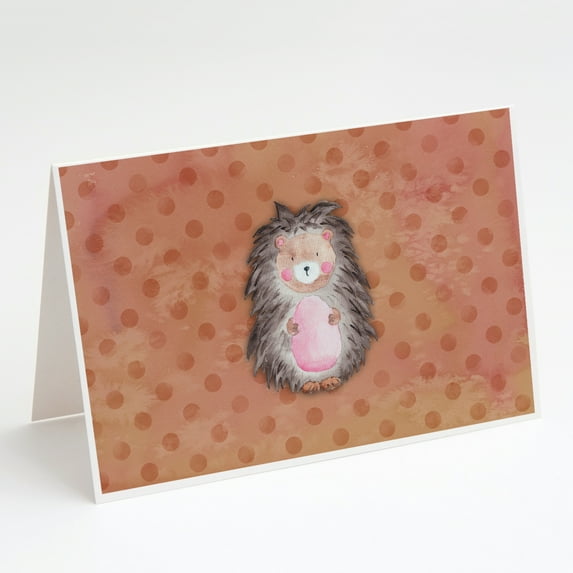 Polkadot Hedgehog Watercolor Greeting Cards and Envelopes Pack of 8