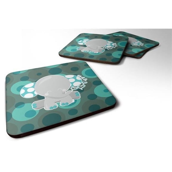 Polkadot Naptime Elephant Foam Coasters - Set of 4