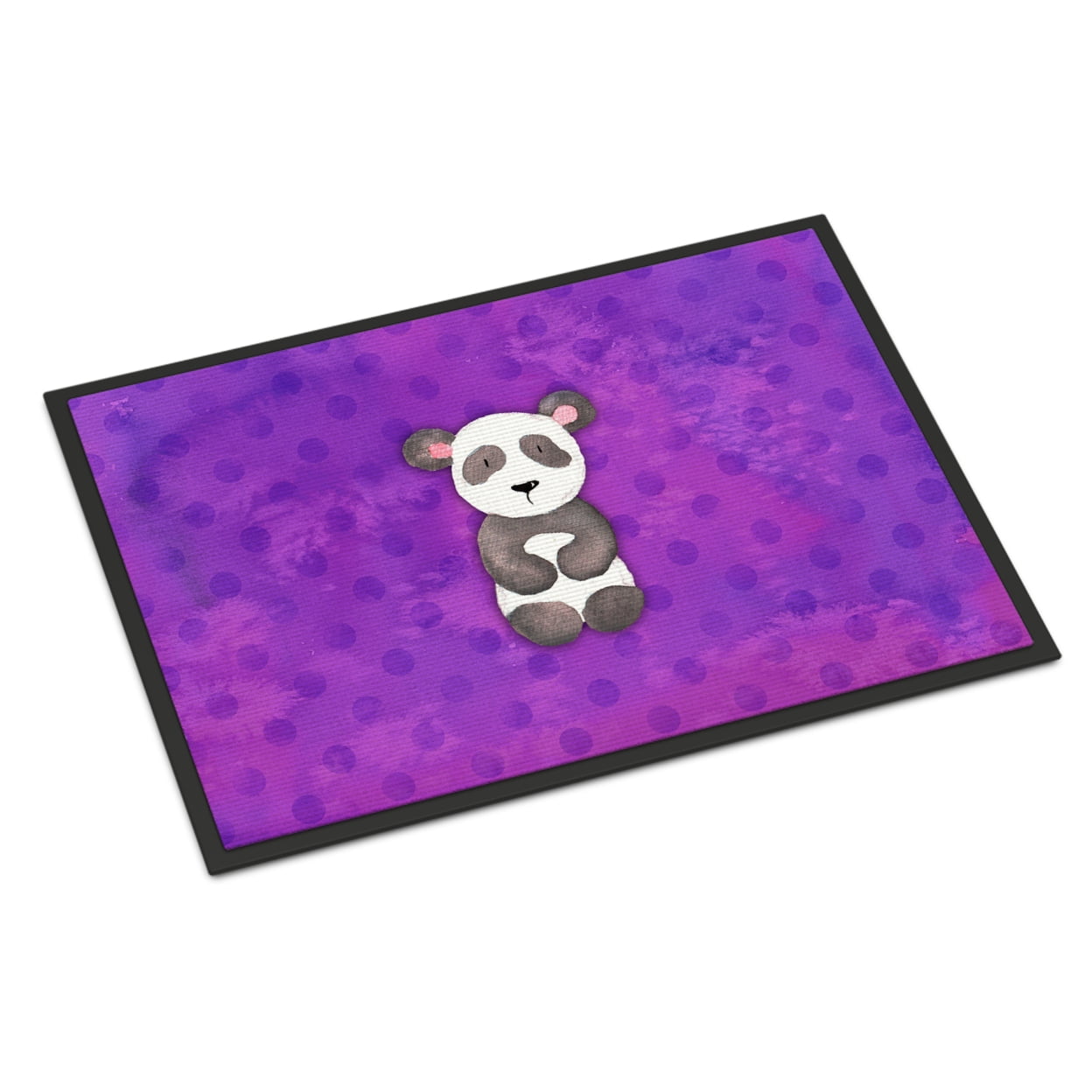 Polkadot Panda Bear Watercolor Door Mat