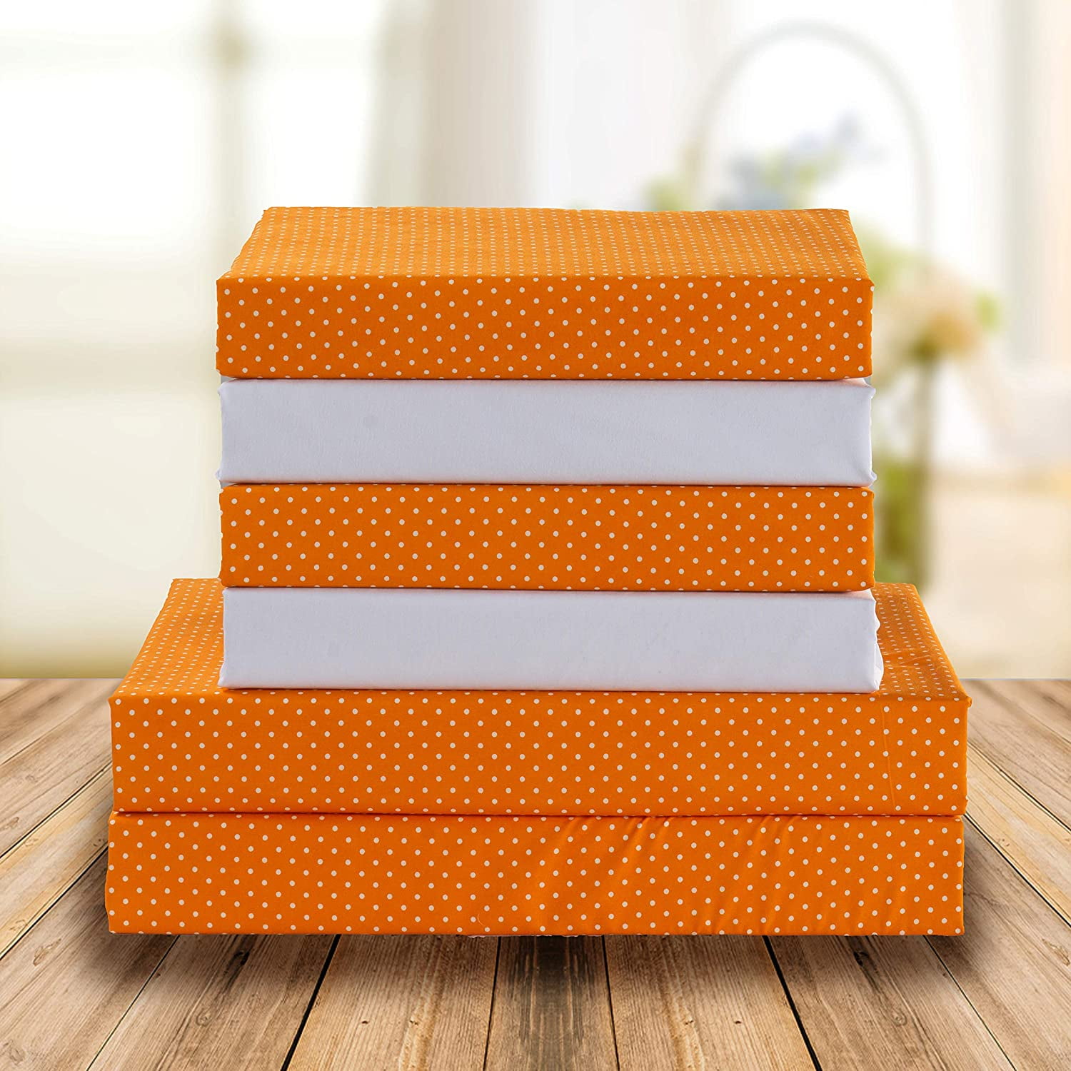 Polkadot Pattern PercaleBedding Set Queen Orange