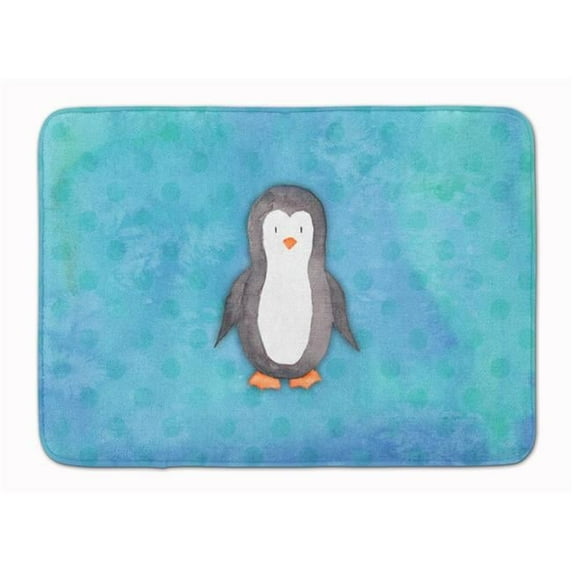 Polkadot Penguin Watercolor Machine Washable Memory Foam Mat