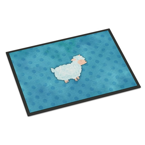 Polkadot Sheep Lamb Watercolor Doormat 18x27