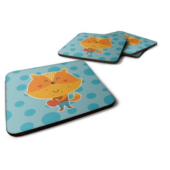 Polkadot Squirrel Foam Coaster Set of 4