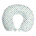 thumbnail image 1 of Polkadot Travel Pillow Neck Rest, Polka Dots Retro Classy Vintage Style Pattern Design Layout, Memory Foam Traveling Accessory Airplane and Car, 12", Apple Green Jade Green, by Ambesonne, 1 of 2