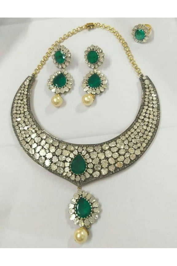 Polki Diamond Set- Rose Cut Polki Necklace