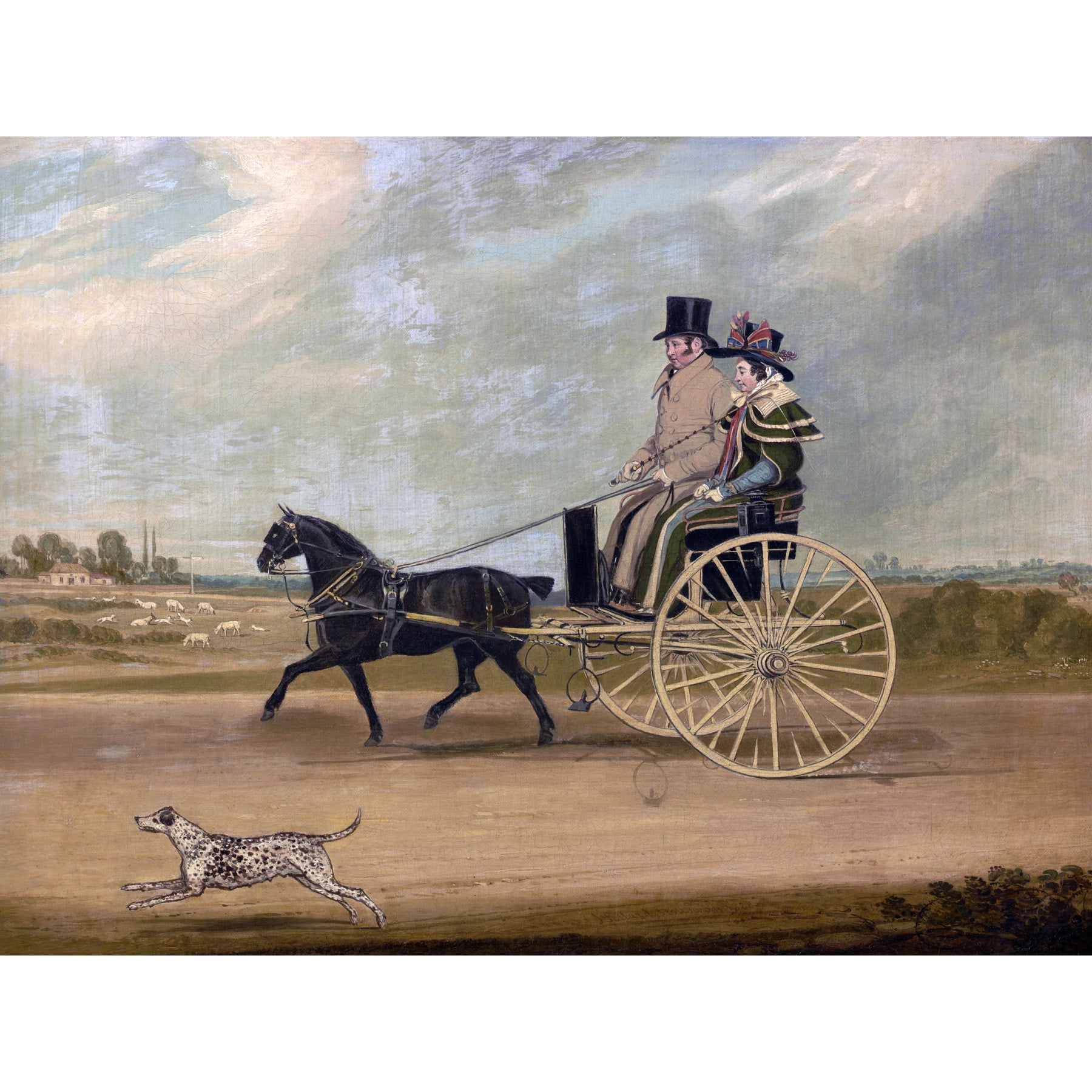 Pollard Tom Thumb Peter Brown And Wife In A Gig Painting Extra Large XL ...