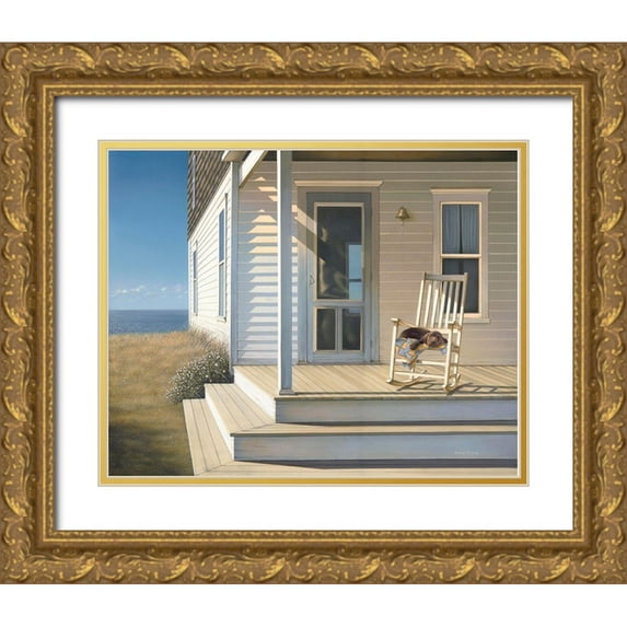 Pollera, Daniel 14x12 Gold Ornate Wood Framed with Double Matting Museum Art Print Titled - Afternoon Nap