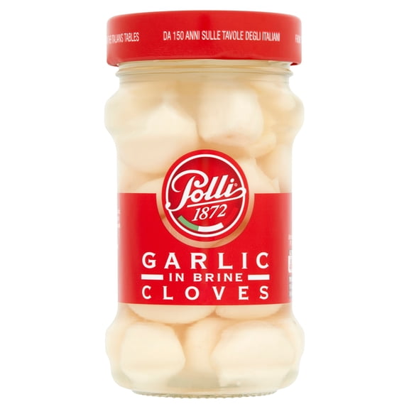 Polli Garlic Cloves In Brine 190G, Imported from Britain