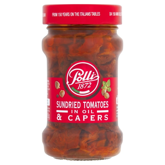 Polli Sundried Tomatoes In Oil & Capers 190g, Imported from Britain