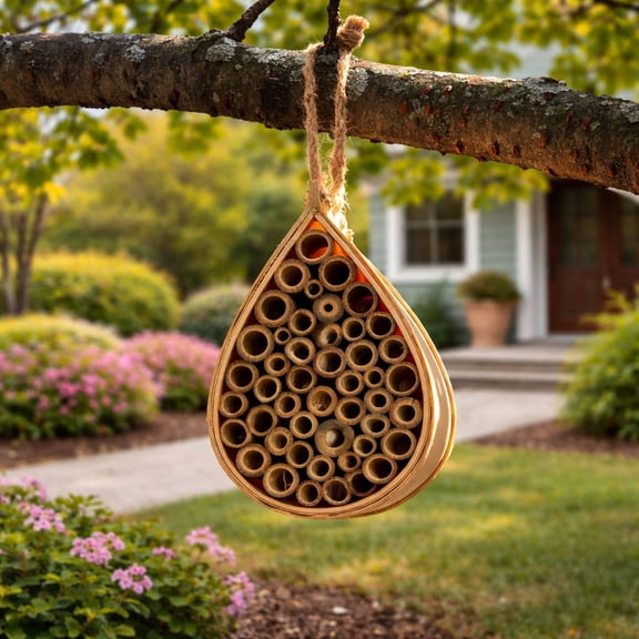 Pollinating Palace - Eco-friendly Handmade Natural Wood Hanging Habitat-Bee House