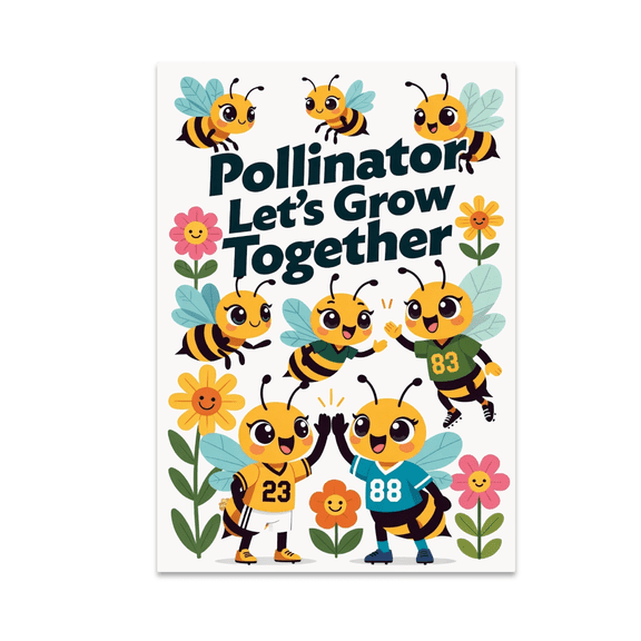 Pollinator Crew Let-s Grow Together - Nature Enthusiast - 13x19 Poster Print