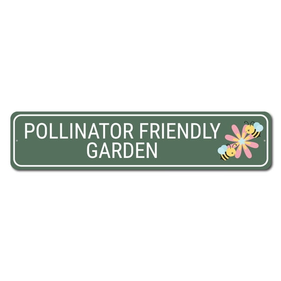 Pollinator Friendly Garden Sign, Backyard Sign, Garden Sign, for Gardener - 4x18 inches