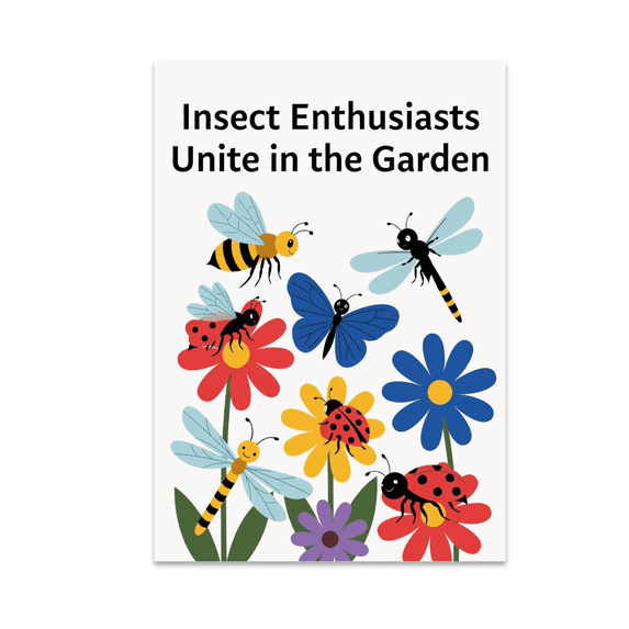 Pollinator Garden Wall Art - Insect Enthusiasts - 13x19 Poster Print
