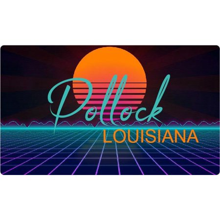 Pollock Louisiana 2 X 1.25-Inch Vinyl Decal Stiker Retro Neon Design