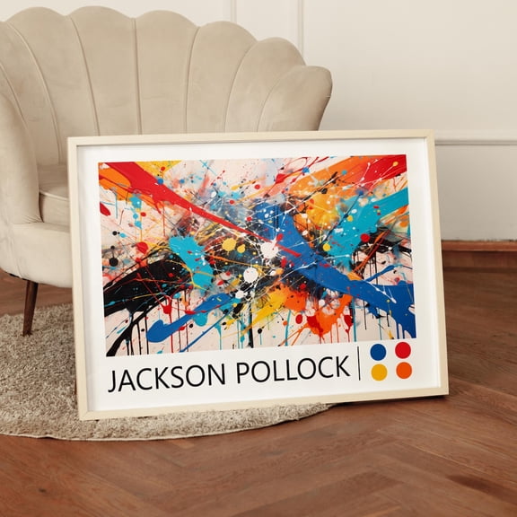 Pollock Poster - Action Painting Colorful Wall Art As Pollock Print Abstract Pollock Art Jackson Pollock Trendy Wall Art Famous Art