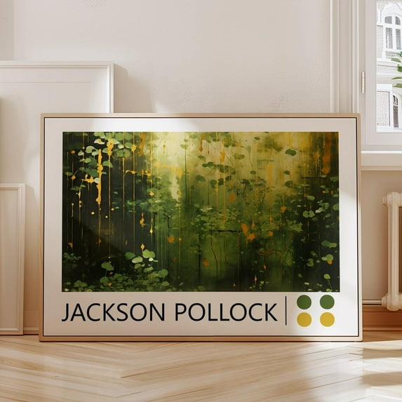 Pollock Poster - Green, Colorful Wall Art As Pollock Print, Abstract Pollock Art Jackson Pollock, Trendy Wall Art, Famous Art Wall Art, Modern Wall Decor, 24x36 UNFRAMED