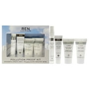 Pollution Proof Kit by REN for Unisex - 4 Pc Kit 0.5oz Flash Rinse 1 Minute Facial, 0.5oz V-Cense Youth Vitality Day
