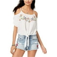 thumbnail image 1 of Polly Esther Juniors Embroidered Cold Shoulder Top White XL, 1 of 2