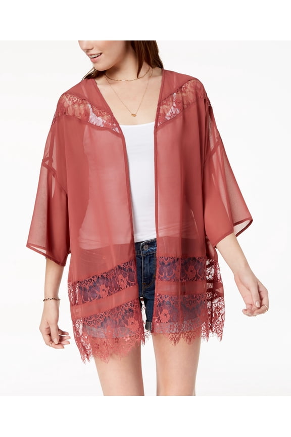 Polly Esther Juniors Lace Kimono Mauve S