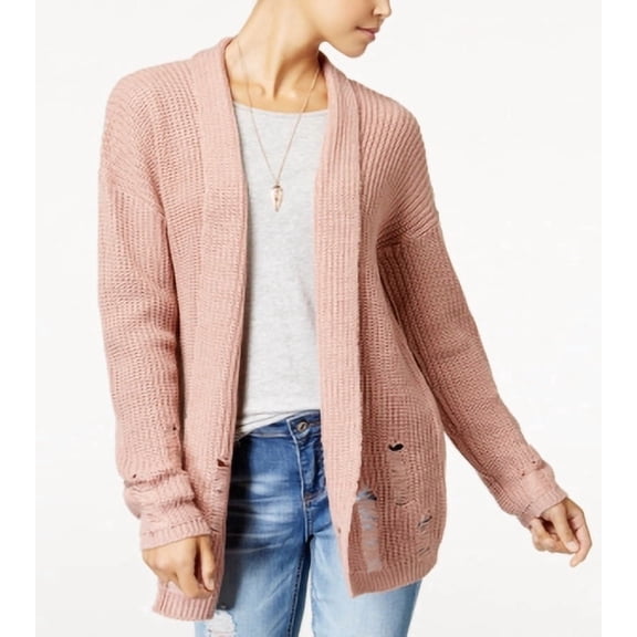 Polly Esther Juniors Ripped Shawl-Collar C Mauve M