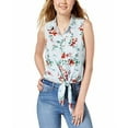 thumbnail image 1 of Polly & Esther Juniors' Tie-Front Blouse (Blue White Gingham, L), 1 of 1