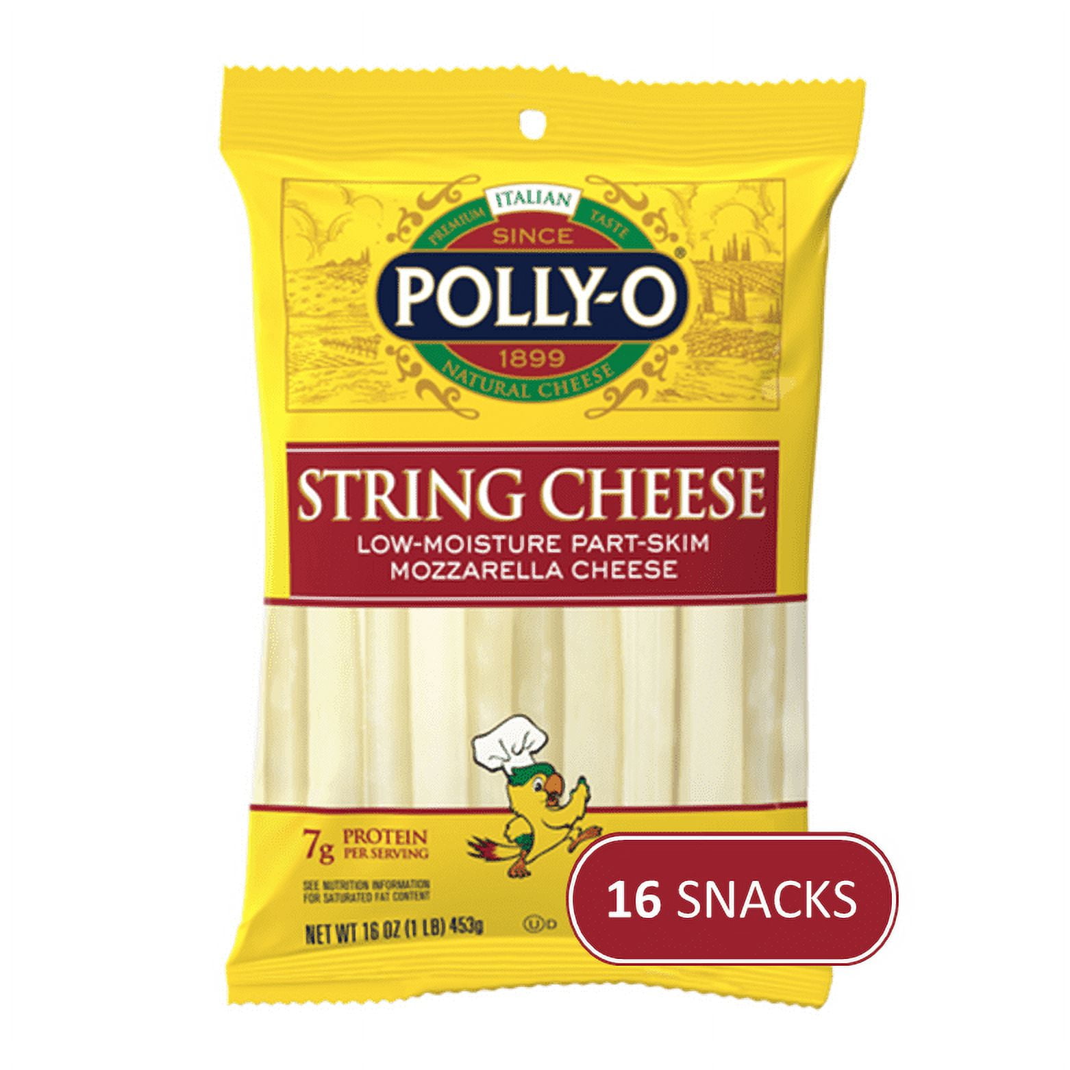 PollyO Mozzarella String Cheese, 16 ct. 16.0 oz. Bag individually