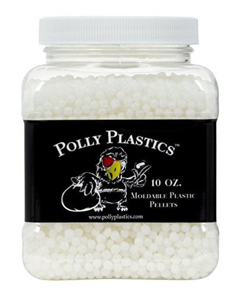 Polly Plastics Moldable Plastic Pellets. 35 oz. EZ Grip JAR. Bonus Idea Booklet