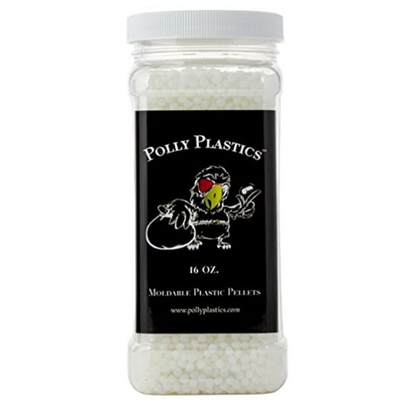 Polly Plastics Moldable Plastic Pellets for Cosplayers and Hobbyists in EZ Grip Jar with Idea Booklet (16 oz)