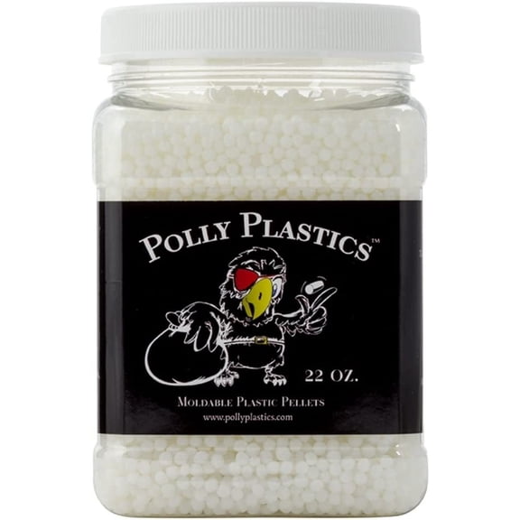 Polly Plastics Moldable Plastic Pellets for Cosplayers and Hobbyists in EZ Grip Jar with Idea Booklet (22 oz)