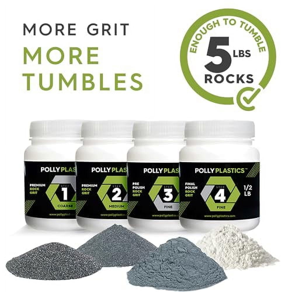 Rock Tumbler Grit 3LB Refill Kit - 4-Step Polish Set For National Geographic & KomeStone Tumblers Tumbling Grit